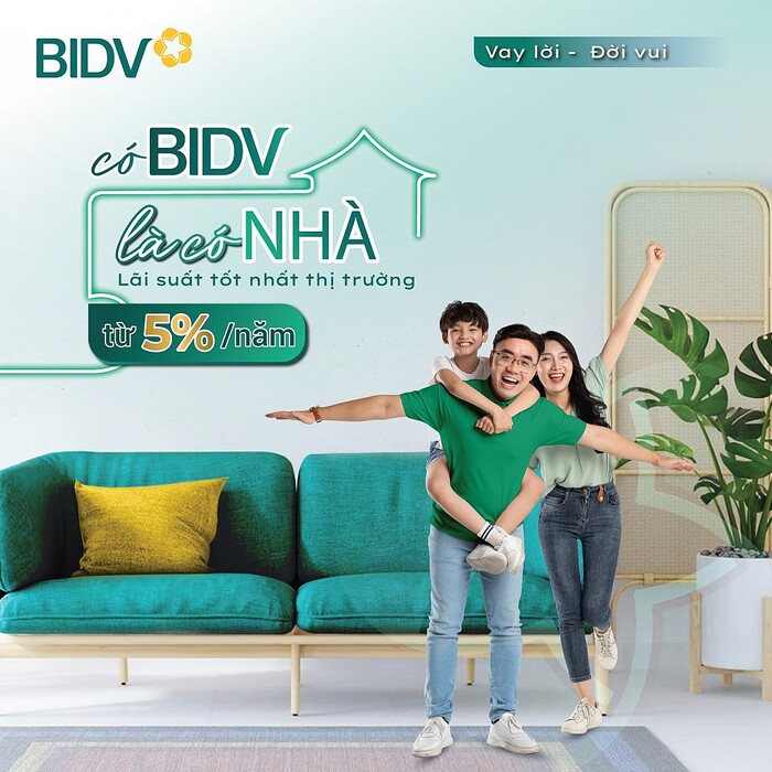 Khách hàng nhận ngay lãi suất ưu đãi hấp dẫn khi quyết định vay mua nhà tại BIDV